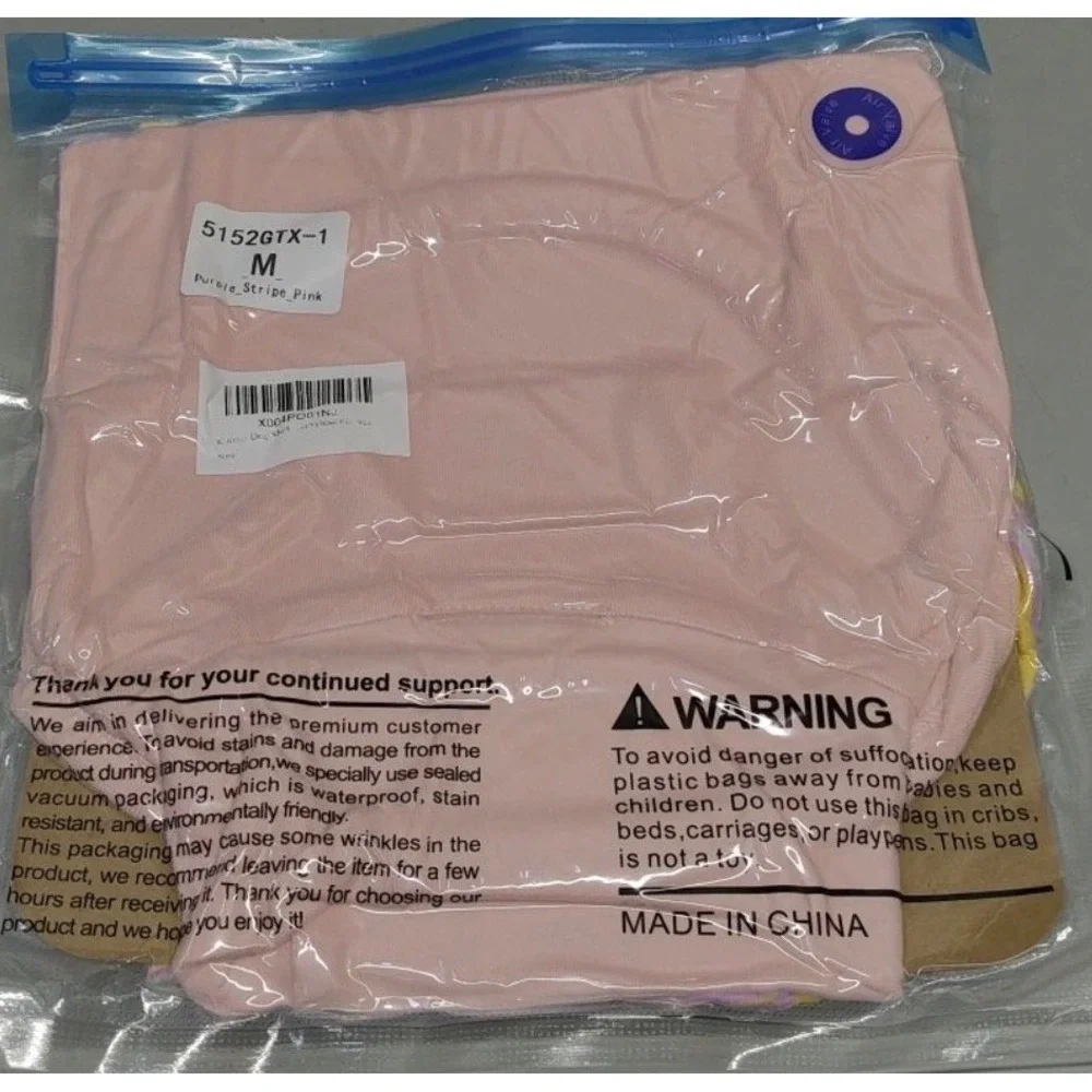 Kuoser 2 PK Dog Sweater Pink Striped Fleece Vest Turtleneck Puppy Clothes SZ M